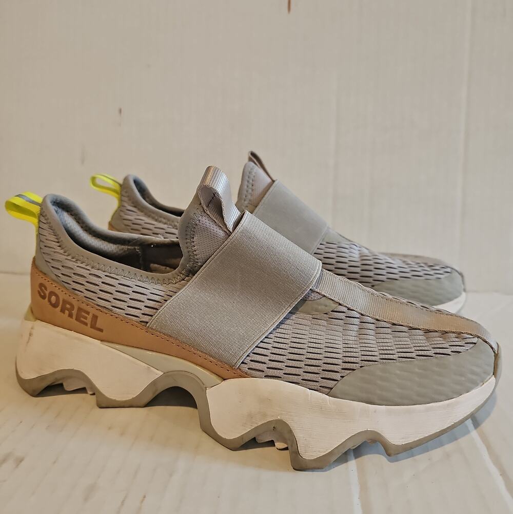 Sorel Kinetic Impact II Strap Sneakers Women's Gray Low Top Comfort Shoes - 8.5